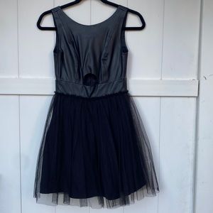 BCBGeneration Leather & Tulle Dress